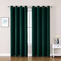 ChrisDowa Blackout Curtains for Bedroom and Living Room 102 Inches Long | 2 Panels Set, Thermal Insulated, Light Blocking, Room Darkening, Grommet, Long Drapes for Window, Forest Green, 52 x 102 Inch
