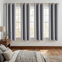 ChrisDowa Blackout Curtains for Bedroom 4 Panels Set, Light Grey, 42 x 63