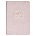 Christian Art Gifts Classic Journal Bless You and Keep You Num. 6:24 Bible Verse, Inspirational Scripture Notebook, Ribbon Marker, Pink Vegan Leather Flexcover, 336 Ruled Pages, (8.6” x 6.1” x .9”)