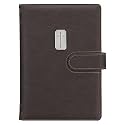 Christian Art Gifts Inspirational Magnetic Closure Journal w/Pen Holder, Man of God - 1 Tim. 6:11 Bible Verse, Dark Brown w/Cross Applique, Wide Ruled Notebook, 336 Lined Pages w/Scripture