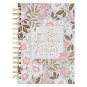 Christian Art Gifts Spiral Journal: With God All Things - Matthew 19:26