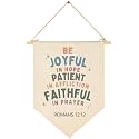 Christian Bible Verses Art-Scripture Flag Sign Gift for Baby Newborn Boys Girls Kids-Banner Pennant Wall Decor Gift for Nursery Bedroom Playroom -Baby Gift Shower-Be Joyful in Hope