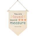 Christian Bible Verses Banner-Scripture Flag Sign Gift for Baby Newborn Boys Girls Kids-Banner Pennant Wall Decor Gift for Nursery Bedroom Playroom -Baby Gift Shower-You are Loved Beyond