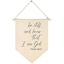 Christian Bible Verses,New Year Birthday Christmas Gift-Be Still and Know that I Am God-Canvas Hanging Pennant Flag Banner Wall Sign Decor Gift for Nursery Bedroom Baby Girl Boy Teen Kids' Room