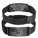 Christian Flag Cross Bible Verse Bracelets for Men Boys Religious Bracelet