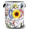 Christian Laundry Hamper Oxford Cloth Foldable Basket 18.9x16.5 Inch