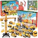 Christmas Advent Calendar,Alloy Construction Engineering Vehicle Toys for 3-8 Year Old Boys Girls 24 Days Countdown Calendar Stocking Stuffer Christmas Countdown Gifts for 3-8 Year Old Boys Girls (Yellow)