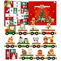 Christmas Advent Calendar Gifts for Kids, Magnetic Wooden Animal Train Set