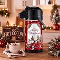 Christmas Airpot Coffee Carafe with Pump Hot Cocoa Dispenser, Santa Claus