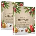 Christmas Balls Candles Snowflakes 3 Ring Binder with 2 Interior Pockets