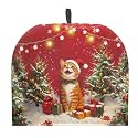 Christmas Cat Tree Light Stars Tea Cosy Insulation and Keep Warm Washable Protective Insulated Kettle Cover for Home Kitchen Table Hotel Tea Party Christmas Decor Tea Cozies