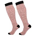 KLL Christmas Compression Socks for Men and Women Golden Glitter In Shiny Red Knee High Socks