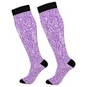 KLL Christmas Compression Socks for Men and Women Golden Glitter In Shiny Red Knee High Socks