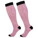 KLL Christmas Compression Socks for Men and Women Golden Glitter In Shiny Red Knee High Socks