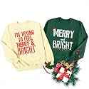 Christmas Couples His and Her Sweatshirt Merry Christmas Matching Outfits