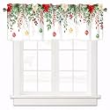 Christmas Curtains Valances for Windows 1 Panel, 42x12 Inch