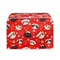 Christmas Decorative Toaster 2 Slice Cover Cat Snowflake Print Bread Maker Machine Covers Dust-proof Anti Fingerprint Protective Cover for Kitchen, Red