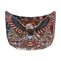 Christmas Eagle Print Car Hood Cover Protector for SUV Sedans Trucks 59×39 Inch Stretchable Car Hood Wrap Blankets Waterproof Sun Proof Auto Patriotic Decorations