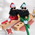 Christmas Elf Doll, Long Curly Bearded Hip Hop Elf Doll with Round Glasses