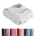 Christmas Fleece Blanket King Size - Flannel Throw - Frosted Firs, 90x108