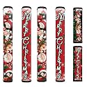Christmas Fridge Door Handle Covers Set of 6 Refrigerator,Microwave, Oven Door Handle Covers Anti-Static Stain Adjustable Appliance Handle Covers Kitchen Accessories