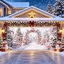 Christmas Garage Door Decorations 6 x 13 ft, Candy Cane Cover