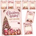 Christmas Gift Card Holder Book, Spiral Bound Gift Card Book for Multiple Gift Cards, Pink Christmas Gift Card Book for Women Teens, Stocking Stuffers, Secret Santa Gifts, Holiday Gift Card Holder