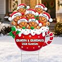 Christmas Gingerbread Grandpa Grandma Little Sweeties - Personalized Yard Sign - Christmas Decor For Grandparents