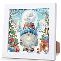 Christmas Gnome Diamond Art Painting Kits for Kids with Frame Ages 4-8-12