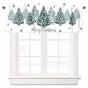 Christmas Green Tree Curtain Valances for Windows 42 x 12 Inch