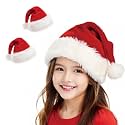 Christmas Hat, Santa Hats for Adults &amp; Kids Red Velvet Comfort Extra Thicken Holiday Xmas Hat for New Year Festive Party