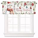 Christmas Kitchen Curtain Valances for Windows 42 x 12 Inch