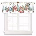 Christmas Kitchen Curtains Valances for Windows, 60x18 Inch 1 Panel