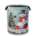 Christmas Laundry Baskets,Cute Snowman Laundry Hamper,Storage Basket with Handles for Bathroom Bedroom College Dormitory Living Room Nursery Organizer 16"x20.8"
