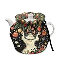 Christmas Lights Cat Pots Cosy Christmas Cotton Tea Cosy for Teapots Dust Cover Personalized Insulated Kettle Cover Breakfast Warmer for Home Kitchen Xmas Decorative Accessories