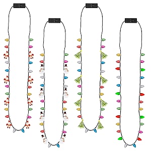Christmas Necklace 4PCS Light up Christmas Necklace