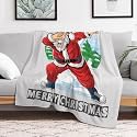 Christmas Printed Blanket Super Soft Flannel Fleece Cozy Blankets for Bed,Sofa,Couch,Gifts for Women Men,Camping and Travel Warm Fuzzy Blanket for All Season (Santa Claus, 60"x80")