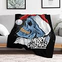 Christmas Printed Blanket Super Soft Flannel Fleece Cozy Blankets for Bed,Sofa,Couch,Gifts for Women Men,Camping and Travel Warm Fuzzy Blanket for All Season (Skull, 50" x60)