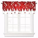 Christmas Red Snowflake Curtain Valances for Windows 1 Panel,42x12 in
