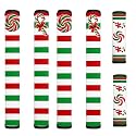 Christmas Refrigerator Handle Covers Set of 6 Cane Candy Kitchen Appliance Handle Covers Non-Slip Washable Fridge Door Handle Protector, Keep Off Fingerprints,Food Stains