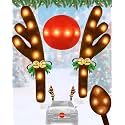 Christmas Reindeer Antlers Car Decoration Kit, LED Lights Nose Vehicle with Jingle Bells Rudolph, Auto Holiday Accessories for SUV Van Truck Decor Warm White