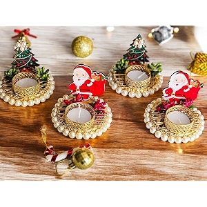 christmas reindeer tealight candle holdersmetal candle wax shadow tealight candle holder for home decor candle diya christmas festival decoration time deer tree santa tealight 913