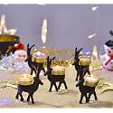 Christmas Reindeer Tealight Candle Holders,Metal, Candle Wax Shadow Tealight Candle Holder for Home Decor, Candle Diya, Christmas, Festival Decoration Time Deer Tree Santa Tealight (4 Set)