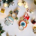 Christmas Candle Holders, Reindeer Shadow Tea Light Decoration | Decorative Diya Tealight Candle HolderDesign Hand Made Tea Light Candles Holder for | Christmas Decorations (Tree and Santa)