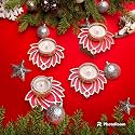 Christmas Reindeer Tealight Candle Holders,Metal, Candle Wax Shadow Tealight Candle Holder for Home Decor, Candle Diya, Christmas, Festival Decoration Time Deer Tree Santa Tealight (Christmas Candle)