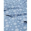 Christmas Sheet Set, Blue Snowflakes, Holiday Xmas Bedding Set - Twin Size