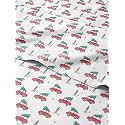 Christmas Sheet Set, Christmas Cars, Holiday Xmas Bedding Set - Split King