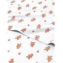 Christmas Sheet Set, Gingerbread Man, Holiday Xmas Bedding Set - Twin Size