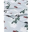 Christmas Sheet Set, Pickup Trucks, Holiday Xmas Bedding Set - Cal King