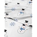 Christmas Sheet Set, Snowman, Festive Holiday Xmas Bedding Set - Full Size